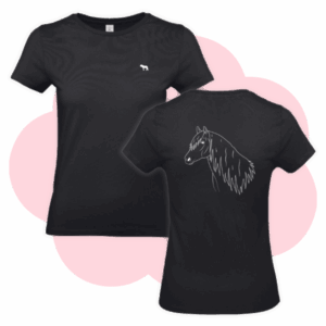 Bomulls T-shirt - LineArt Hästraser