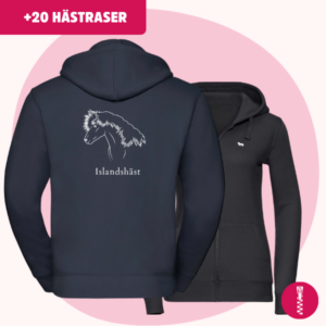 Ziphoodie för hästägare - Line art, Hästraser