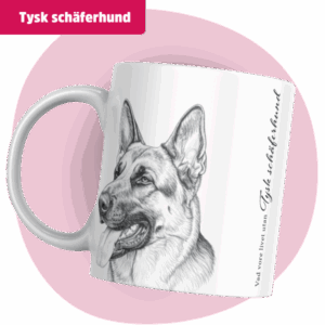 Tysk schäferhund mugg - Vad vore livet utan... (Korthårig) | Grå design