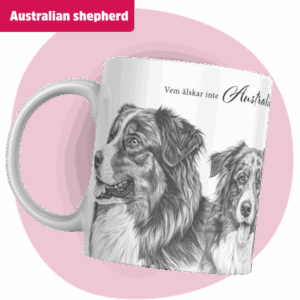 Australian shepherd mugg - Vem älskar inte... | Grå design