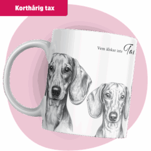 Tax mugg - Vem älskar inte... (korthårig) | Grå design