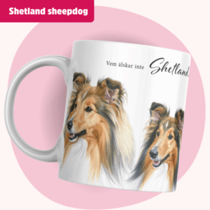 Shetland Sheepdog mugg - Vem älskar inte... | Sobel