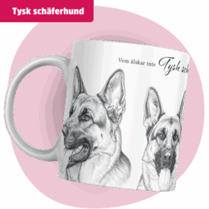 Tysk schäferhund mugg - Vem älskar inte... (korthårig) | Grå design