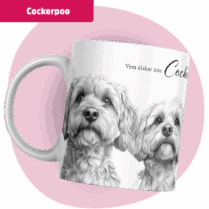 Cockerpoo mugg - Vem älskar inte... | Grå