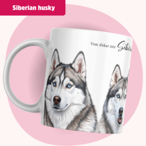 Siberian husky mugg - Vem älskar inte... | Brun & svart