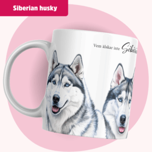 Siberian husky mugg - Vem älskar inte... | Grå & svart