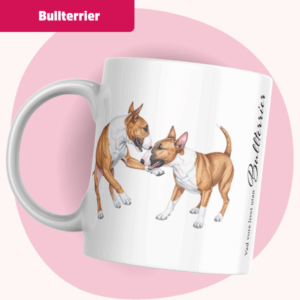 Bullterrier mugg – Vad vore livet utan... | Brun tricolor