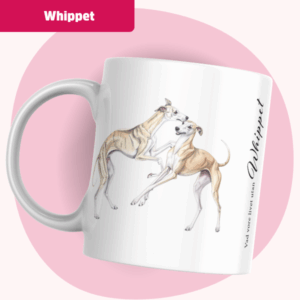 Whippet mugg – Vad vore livet utan... | Fawn & vit