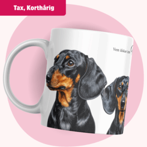 Tax mugg – Vem älskar inte... (Korthårig) | Black & tan