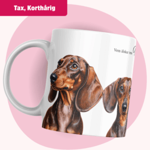 Tax mugg – Vem älskar inte... (Korthårig) | Chocolate & tan