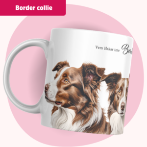 Border collie Mugg – Vem älskar inte... | Brun/vit