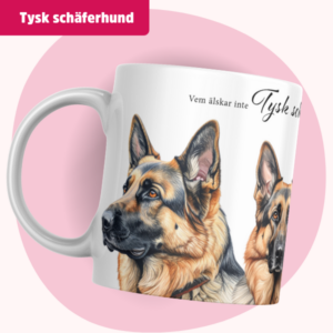 Tysk schäferhund Mugg – Vem älskar inte Tysk schäferhund, Brun & svart